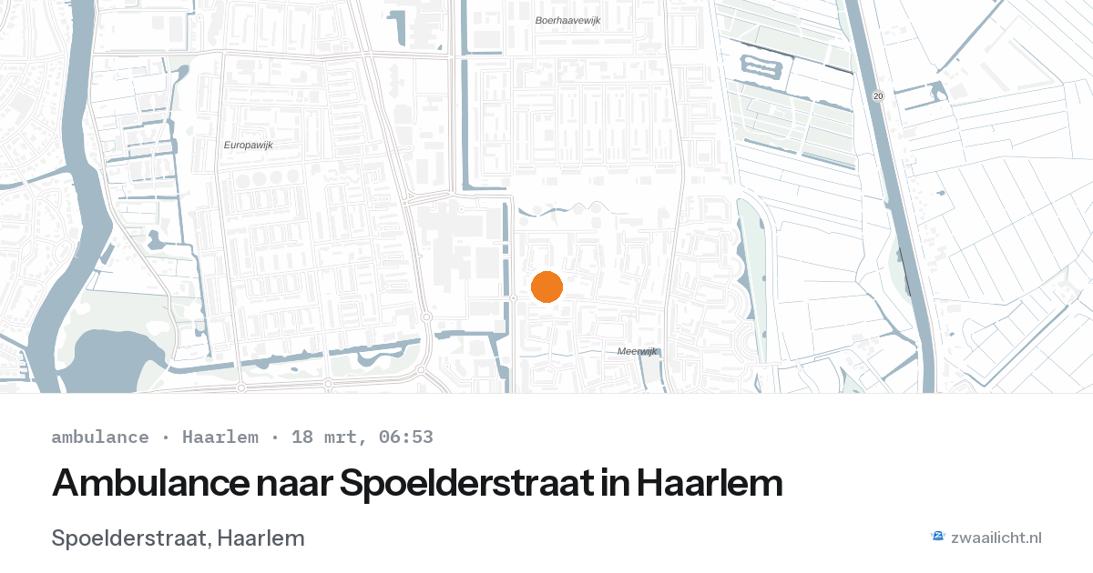 Ambulance naar Spoelderstraat in Haarlem — 18 mrt 2026