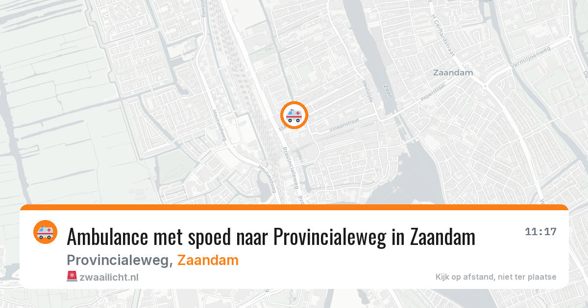 Ambulance met spoed naar Provincialeweg in Zaandam — 14 mei 2026
