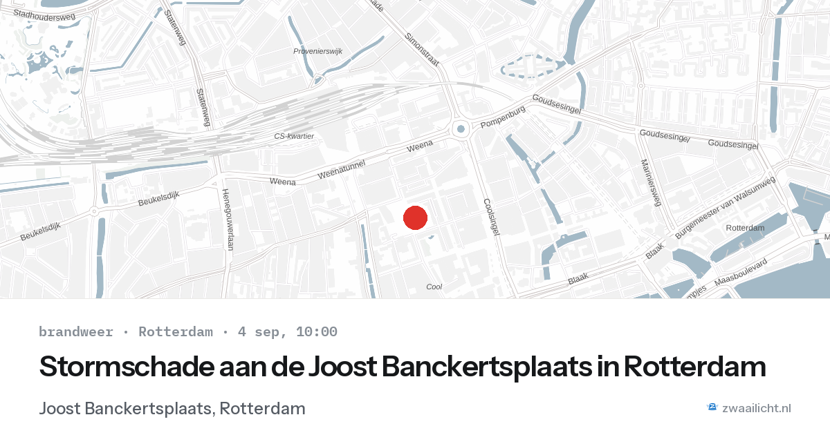 Stormschade aan de Joost Banckertsplaats in Rotterdam — 4 sep 2026