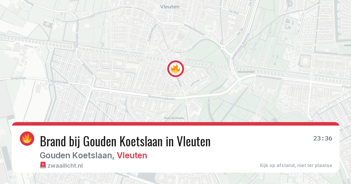 Brand bij Gouden Koetslaan in Vleuten — 19 jun 2026