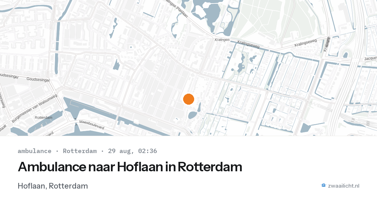 Ambulance naar Hoflaan in Rotterdam — 29 aug 2026