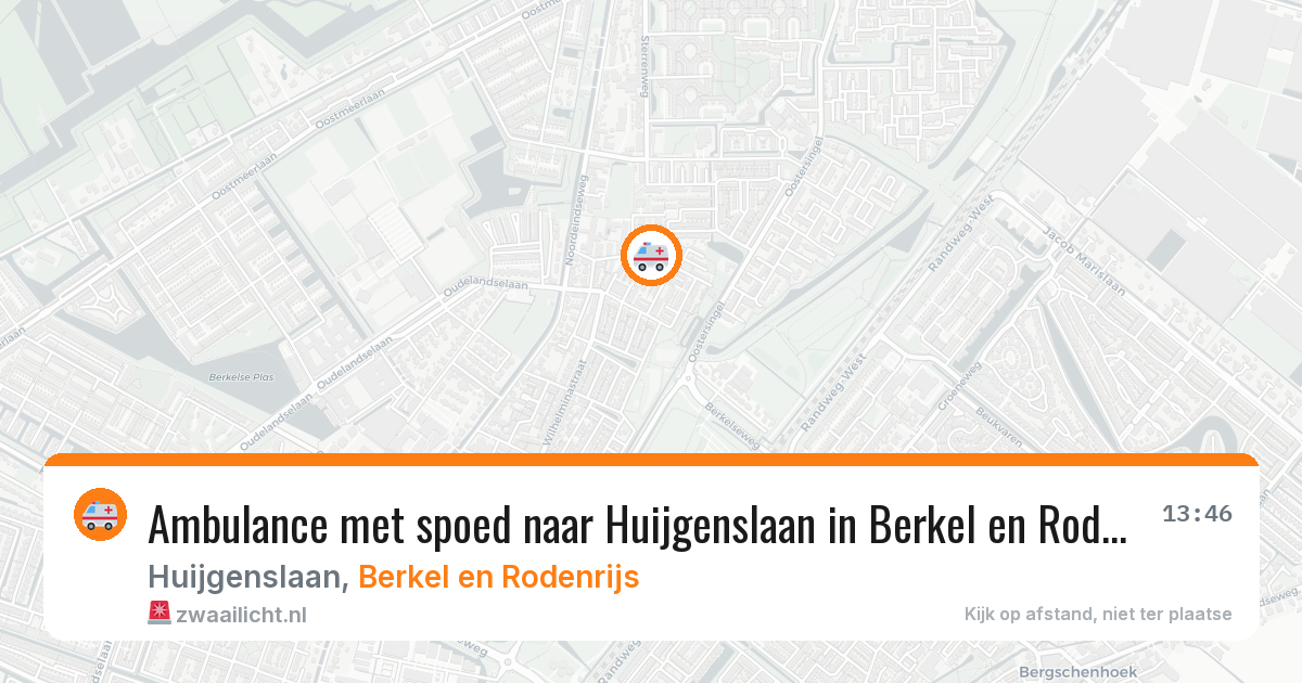 Ambulance met spoed naar Huijgenslaan in Berkel en Rodenrijs — 25 mei 2026