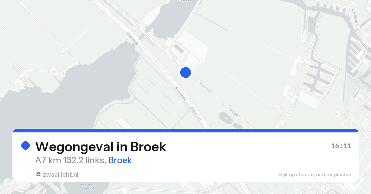 Wegongeval in Broek — 12 aug 2026