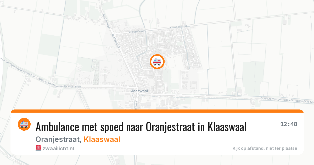 Ambulance met spoed naar Oranjestraat in Klaaswaal — 23 jun 2026