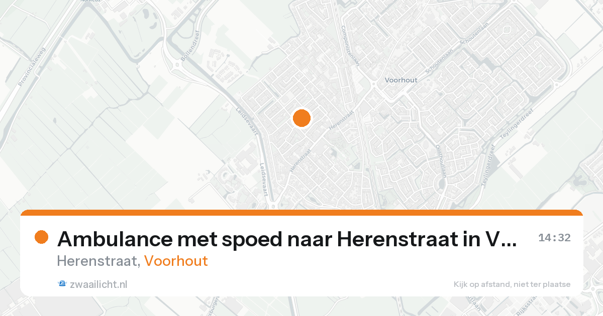 Ambulance met spoed naar Herenstraat in Voorhout — 22 aug 2026