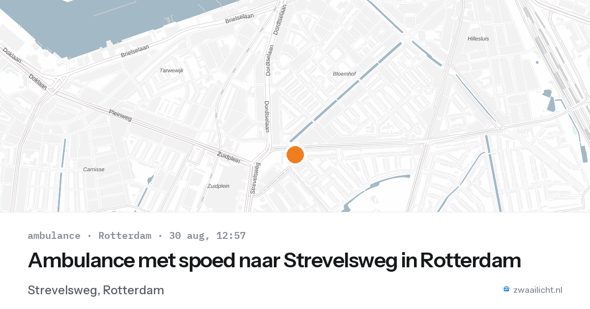 Ambulance met spoed naar Strevelsweg in Rotterdam — 30 aug 2026