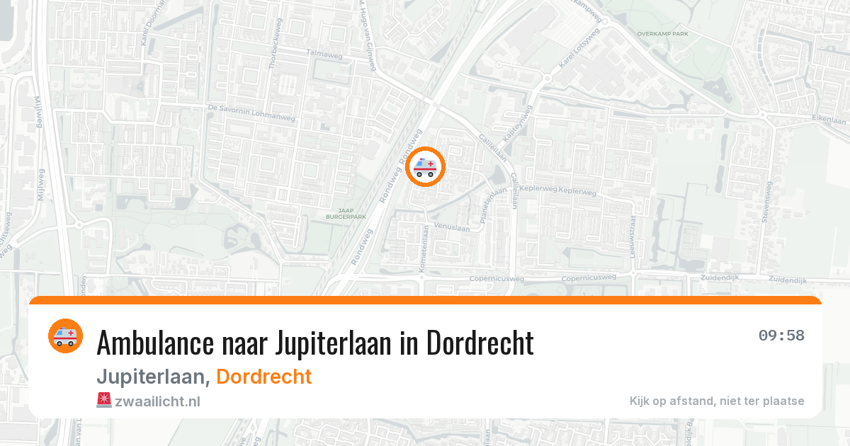 Ambulance naar Jupiterlaan in Dordrecht — 1 jul 2026