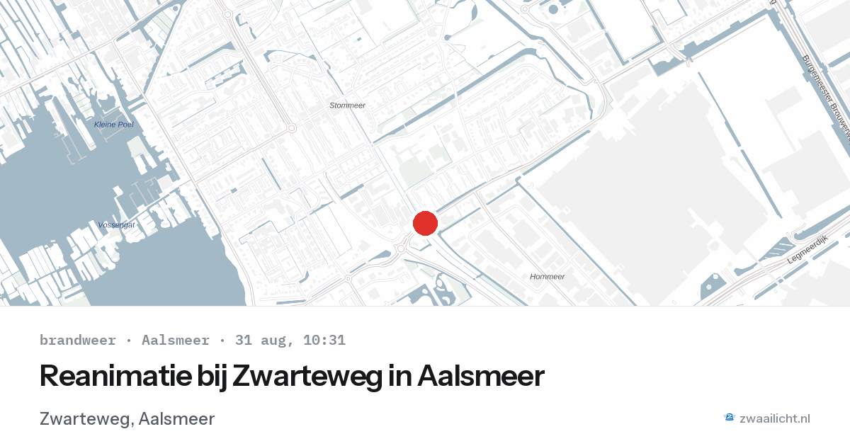 Reanimatie bij Zwarteweg in Aalsmeer — 31 aug 2026
