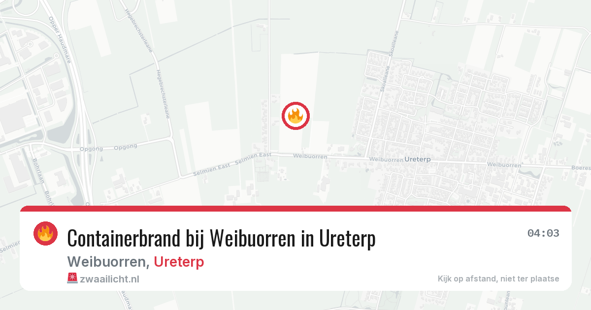 Containerbrand bij Weibuorren in Ureterp — 27 mei 2026