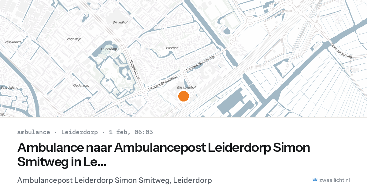Ambulance naar Ambulancepost Leiderdorp Simon Smitweg in Leiderdorp — 1 feb 2026