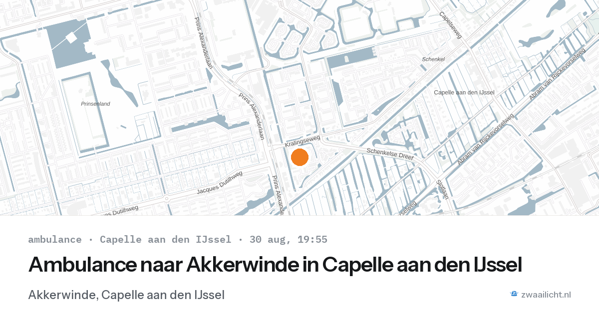 Ambulance naar Akkerwinde in Capelle aan den IJssel — 30 aug 2026