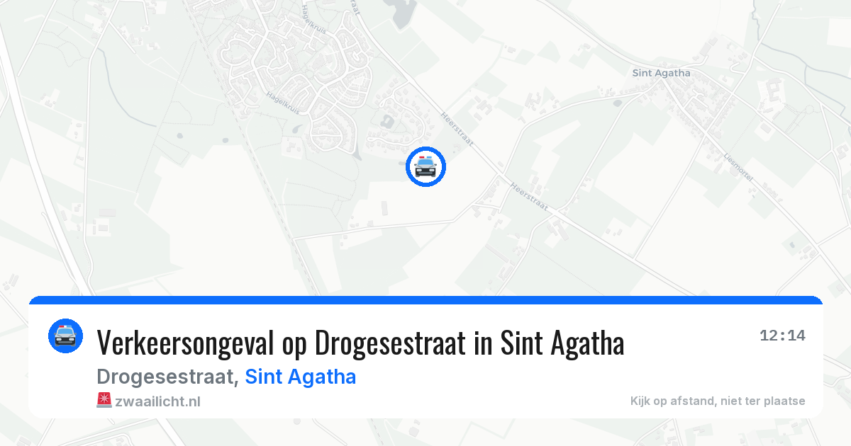 Verkeersongeval op Drogesestraat in Sint Agatha — 29 mrt 2026