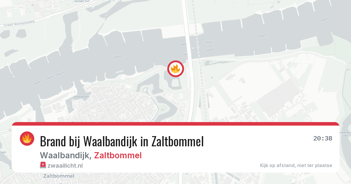 Brand bij Waalbandijk in Zaltbommel — 16 jun 2026