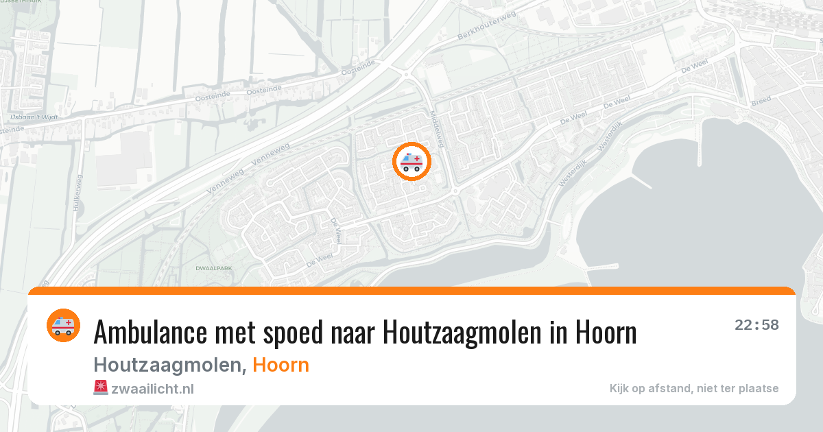 Ambulance met spoed naar Houtzaagmolen in Hoorn — 10 jun 2026