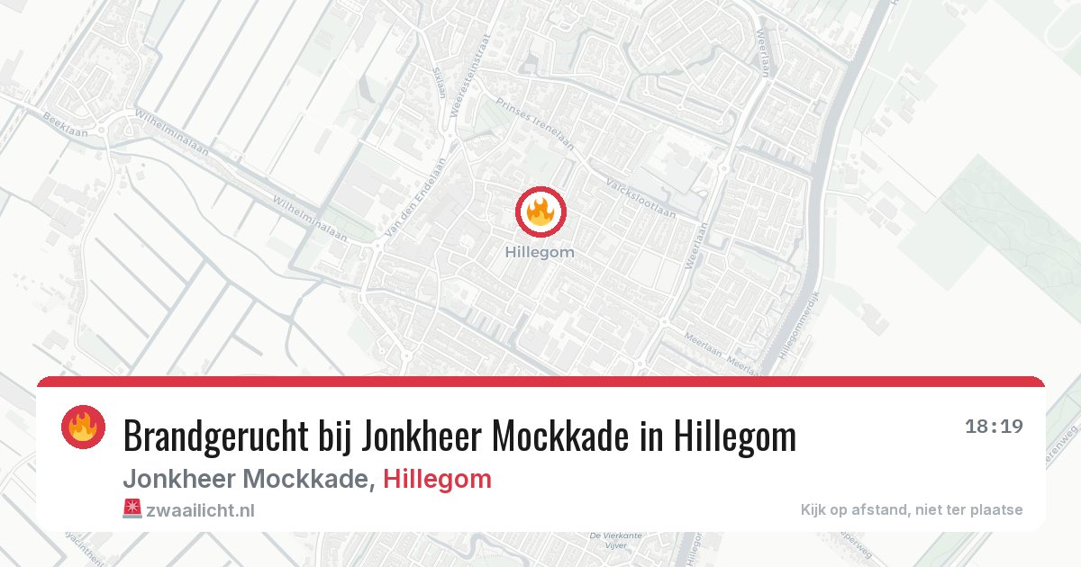 Brandgerucht bij Jonkheer Mockkade in Hillegom — 6 jul 2026