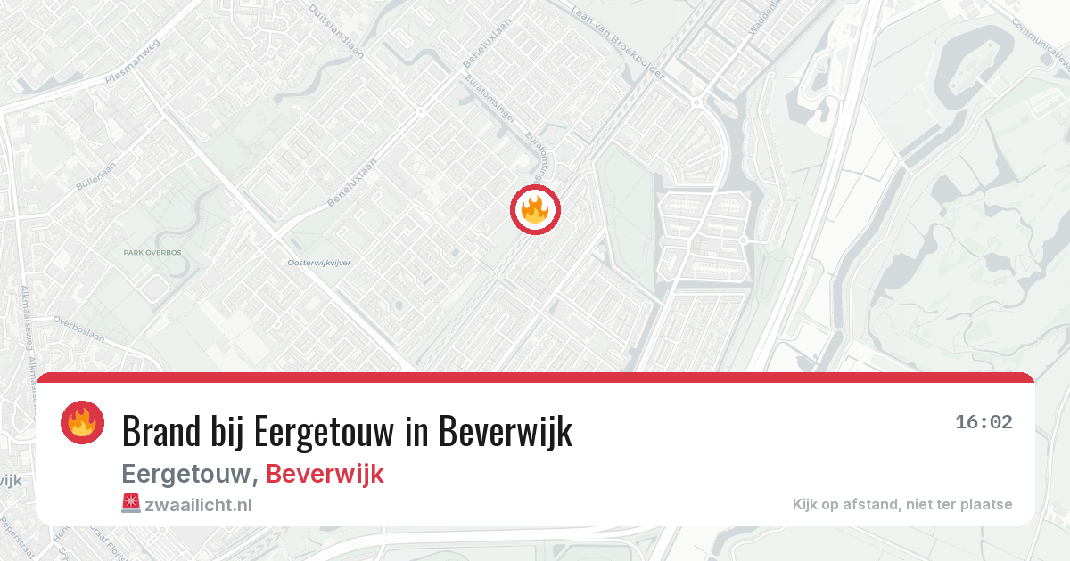 Brand bij Eergetouw in Beverwijk — 3 aug 2026
