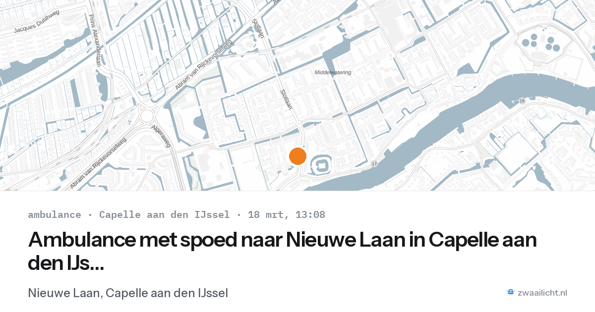 Ambulance met spoed naar Nieuwe Laan in Capelle aan den IJssel — 18 mrt 2026