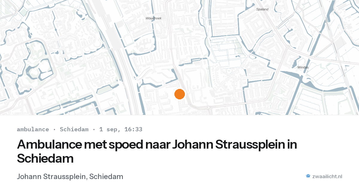 Ambulance met spoed naar Johann Straussplein in Schiedam — 1 sep 2026