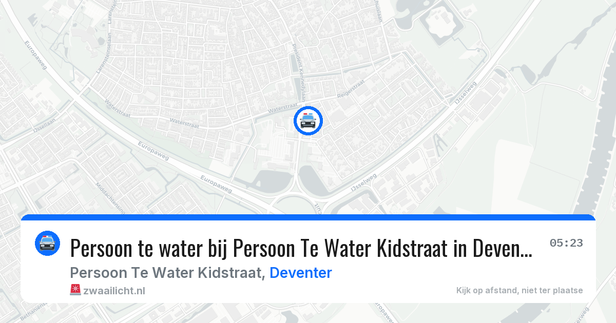 Persoon te water bij Persoon Te Water Kidstraat in Deventer — 12 jun 2026