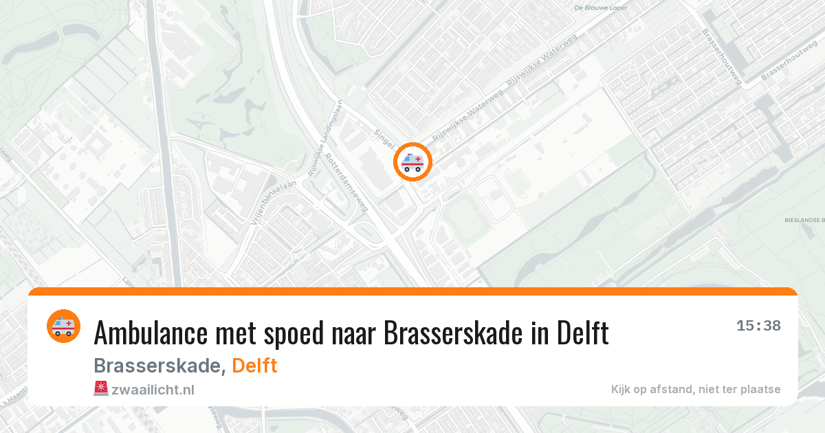 Ambulance met spoed naar Brasserskade in Delft — 13 aug 2026