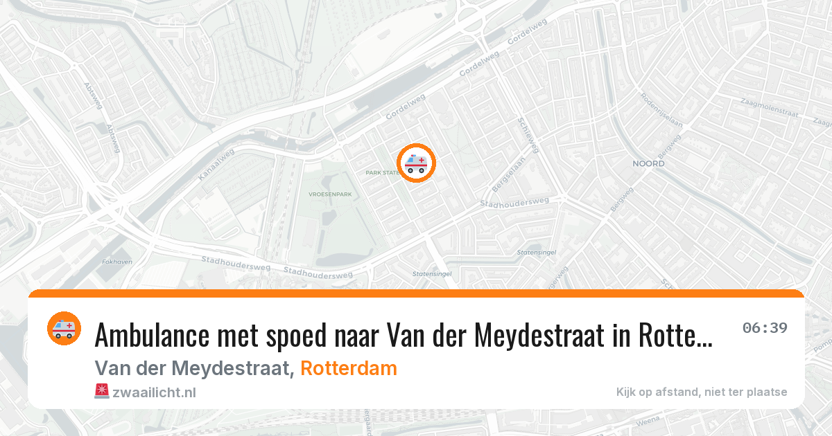Ambulance met spoed naar Van der Meydestraat in Rotterdam — 26 jun 2026