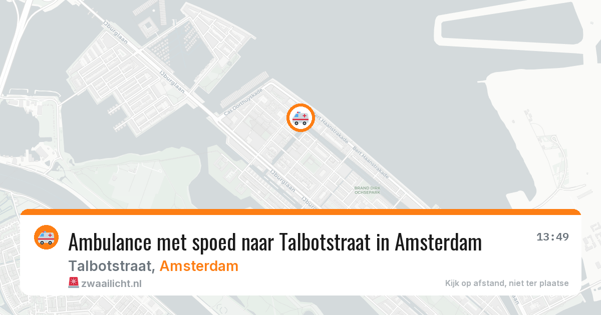 Ambulance met spoed naar Talbotstraat in Amsterdam — 1 jul 2026