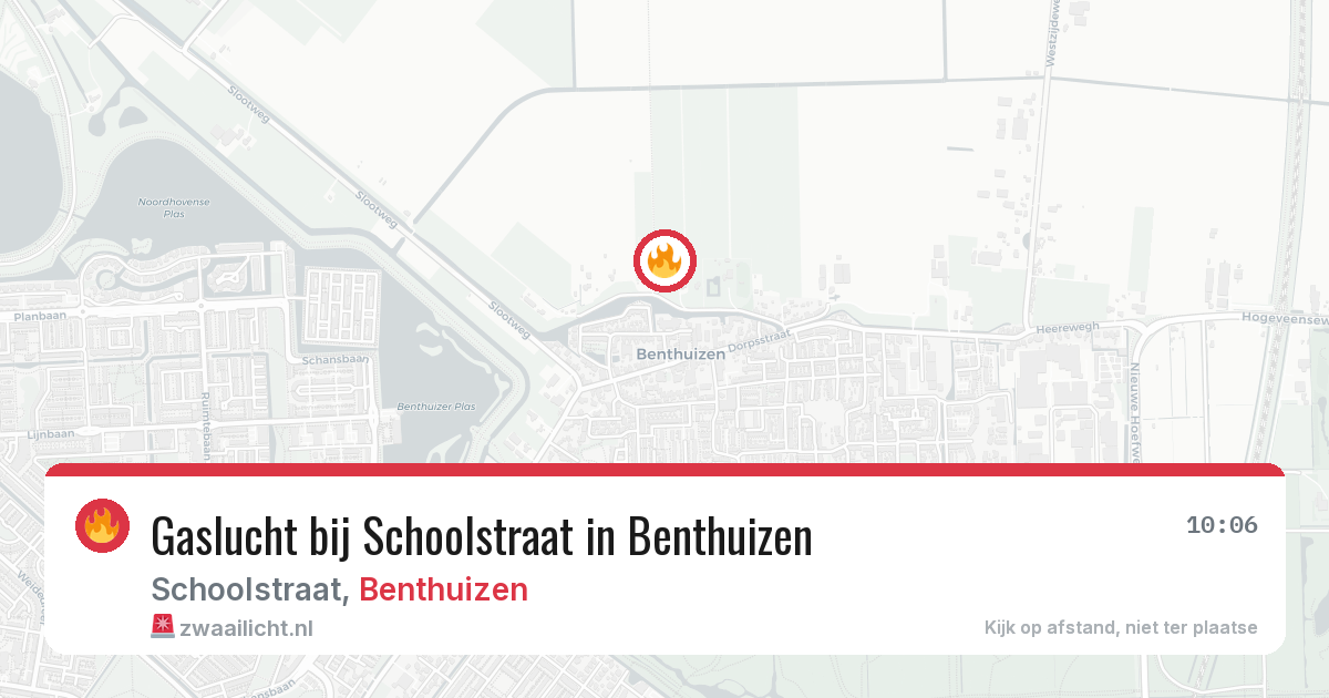 Gaslucht bij Schoolstraat in Benthuizen — 24 mrt 2026