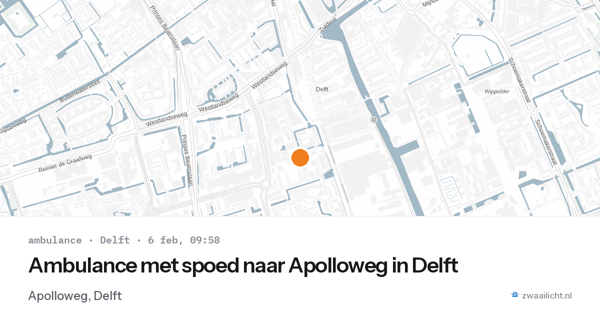 Ambulance met spoed naar Apolloweg in Delft — 6 feb 2026