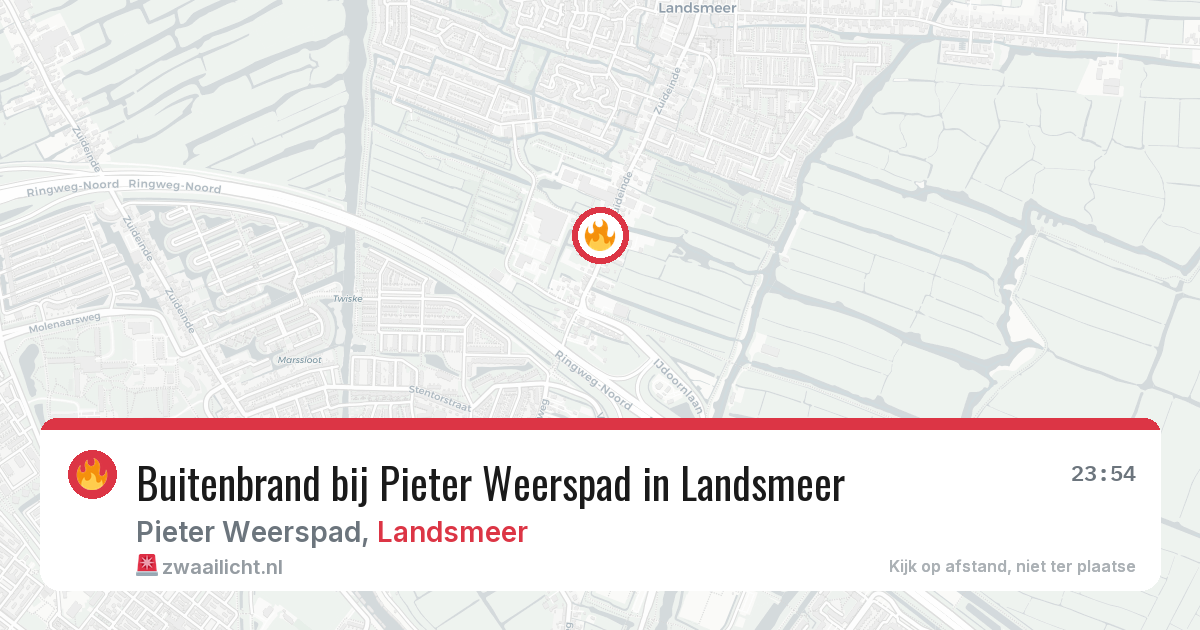 Buitenbrand bij Pieter Weerspad in Landsmeer — 16 jun 2026