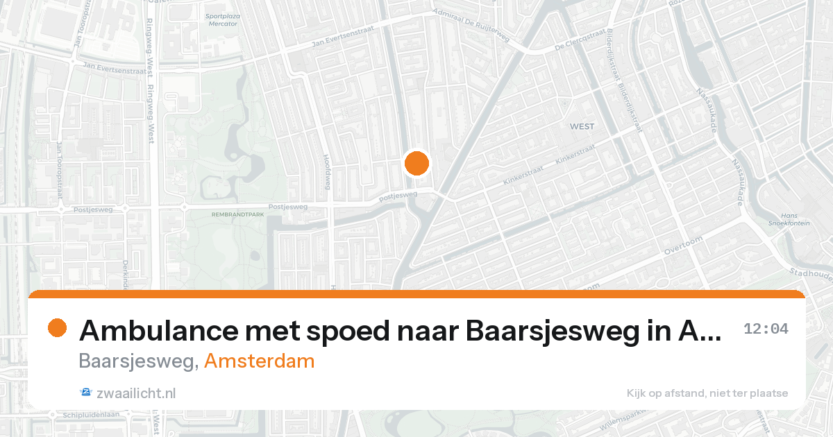 Ambulance met spoed naar Baarsjesweg in Amsterdam — 23 aug 2026