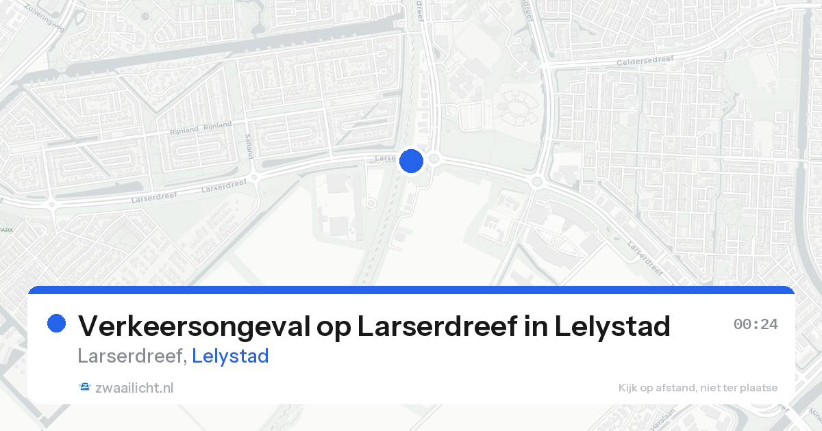 Verkeersongeval op Larserdreef in Lelystad — 22 aug 2026