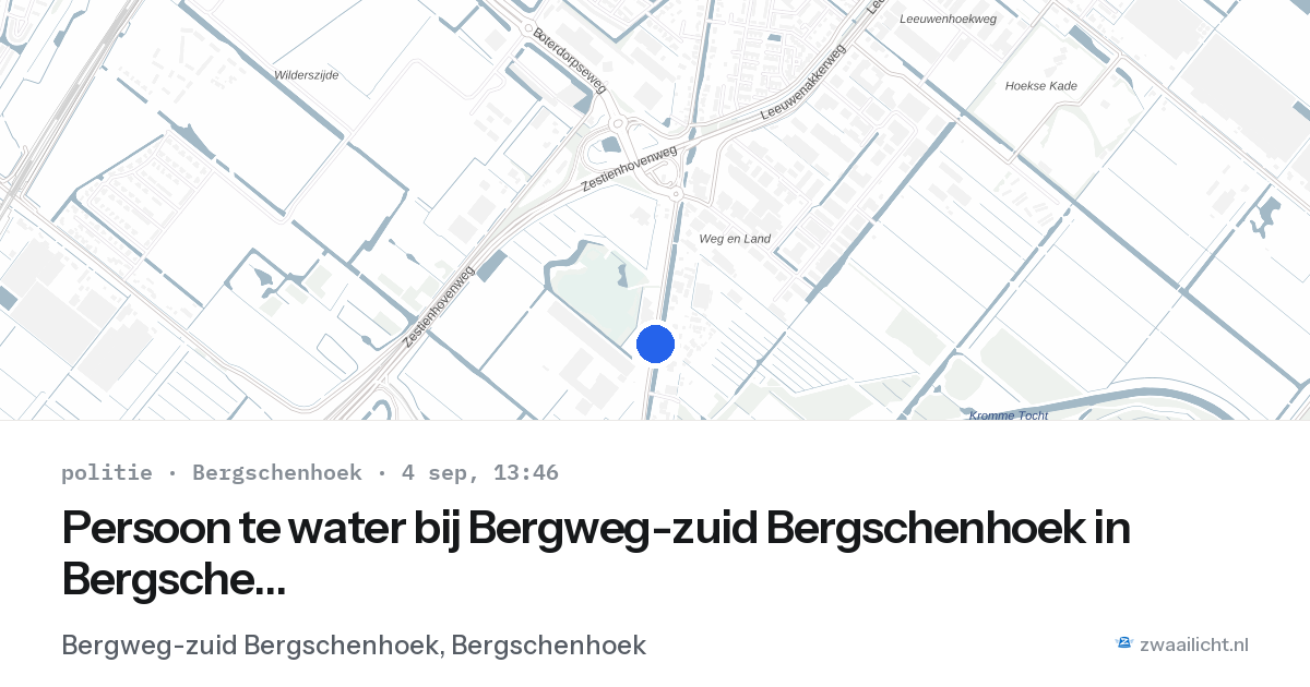 Persoon te water bij Bergweg-zuid Bergschenhoek in Bergschenhoek — 4 sep 2026