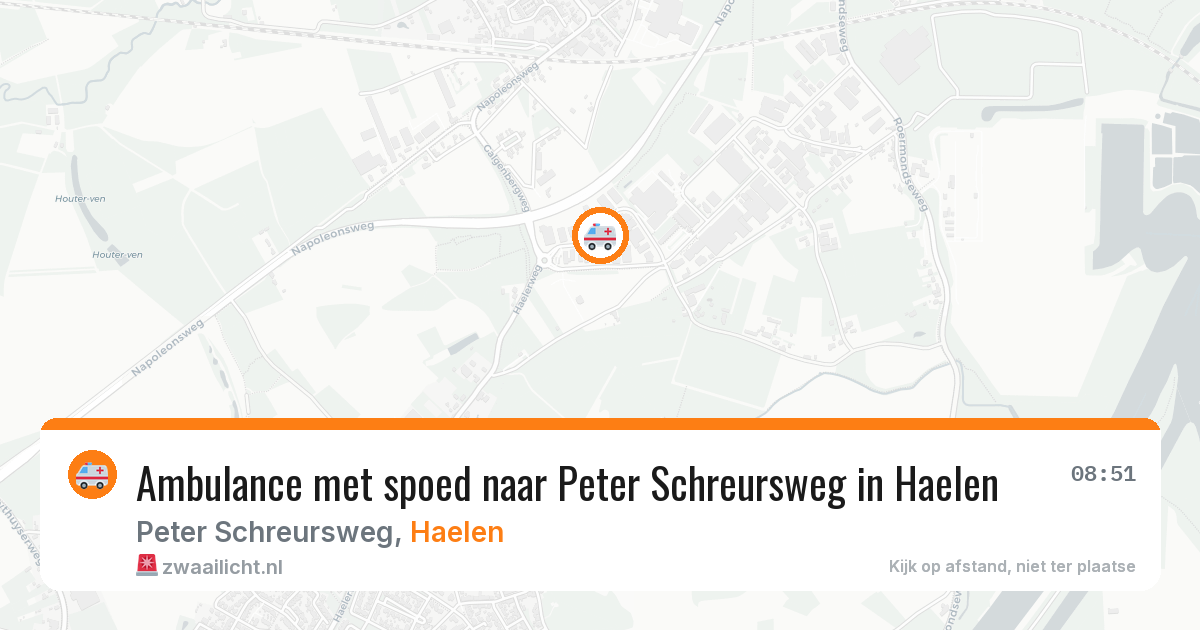 Ambulance met spoed naar Peter Schreursweg in Haelen — 13 jul 2026