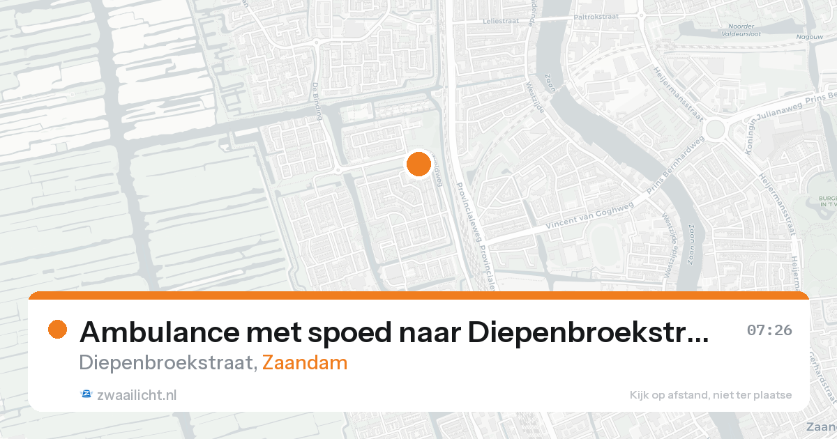 Ambulance met spoed naar Diepenbroekstraat in Zaandam — 17 mei 2026