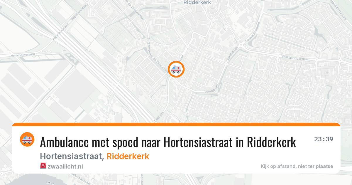 Ambulance met spoed naar Hortensiastraat in Ridderkerk — 17 jun 2026