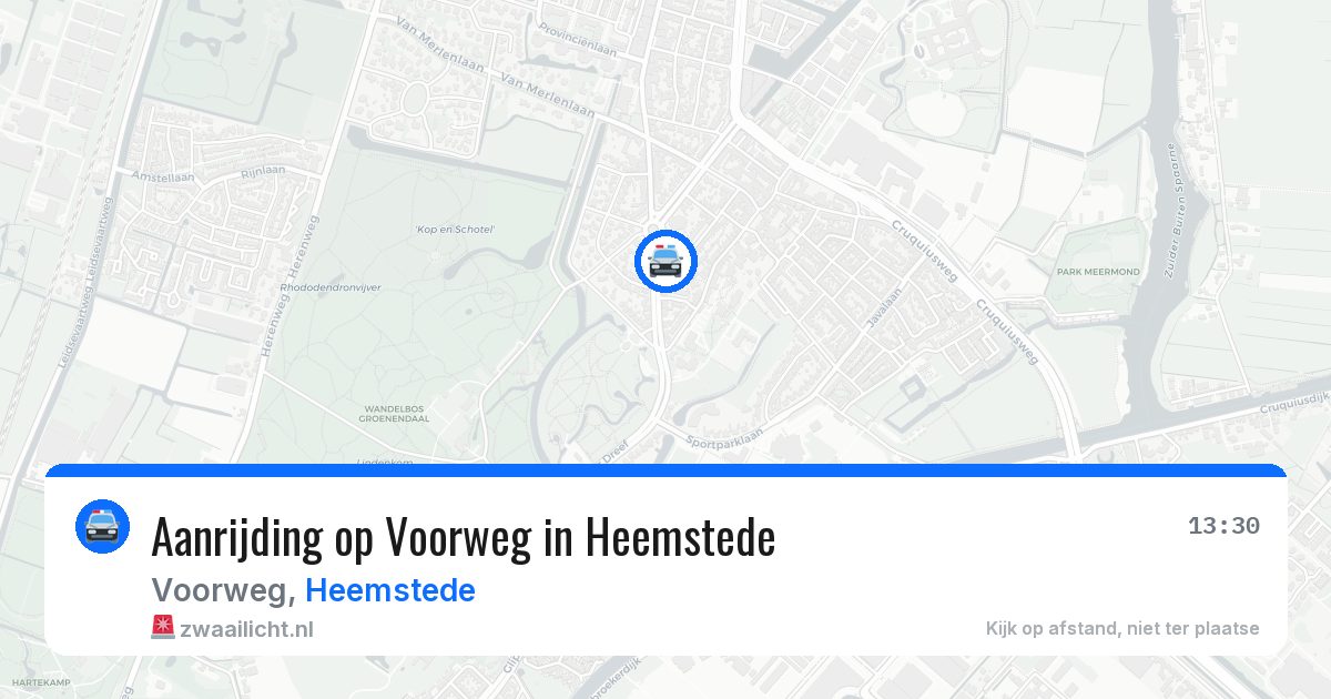 Aanrijding op Voorweg in Heemstede — 8 apr 2026