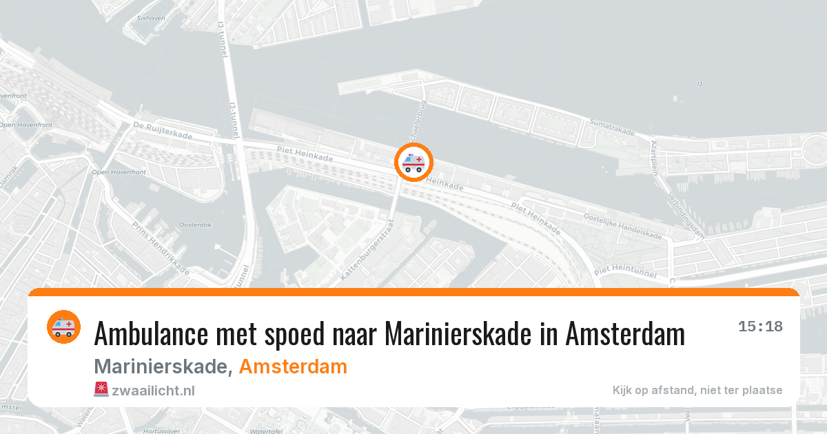 Ambulance met spoed naar Marinierskade in Amsterdam — 13 jun 2026