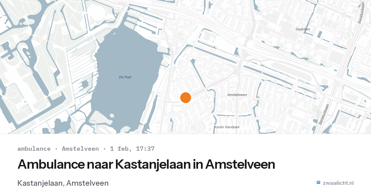 Ambulance naar Kastanjelaan in Amstelveen — 1 feb 2026
