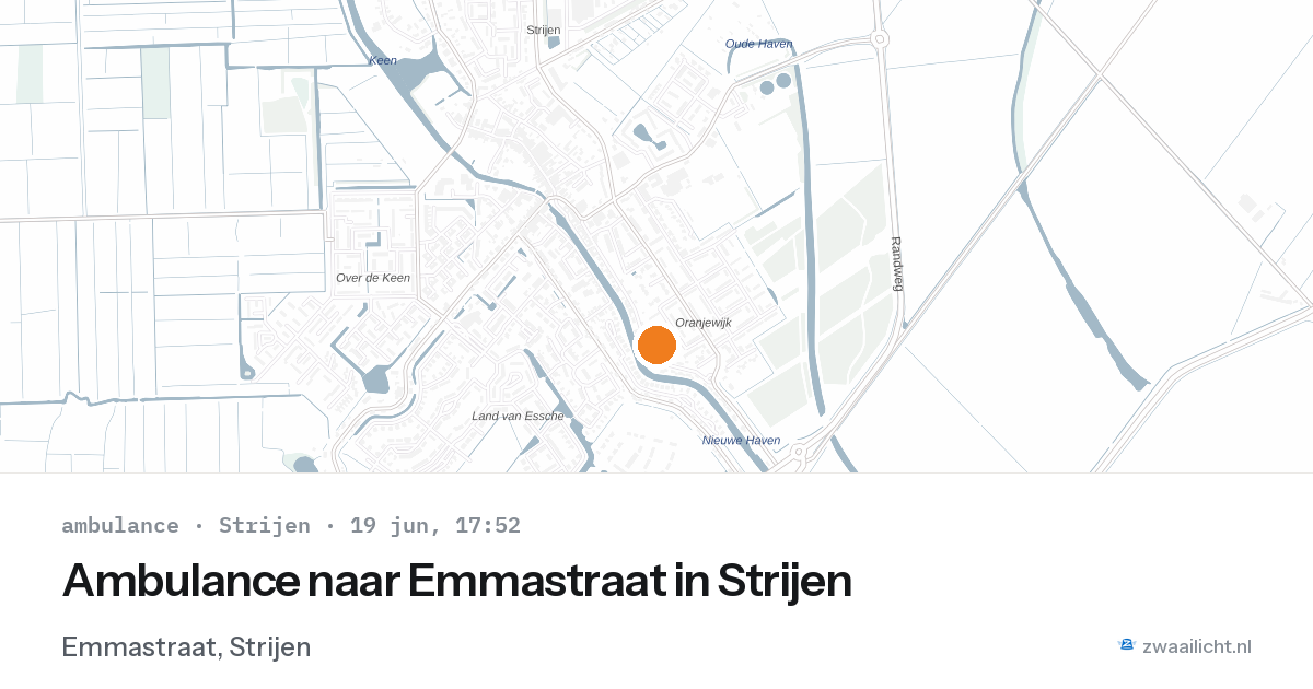 Ambulance naar Emmastraat in Strijen — 19 jun 2026