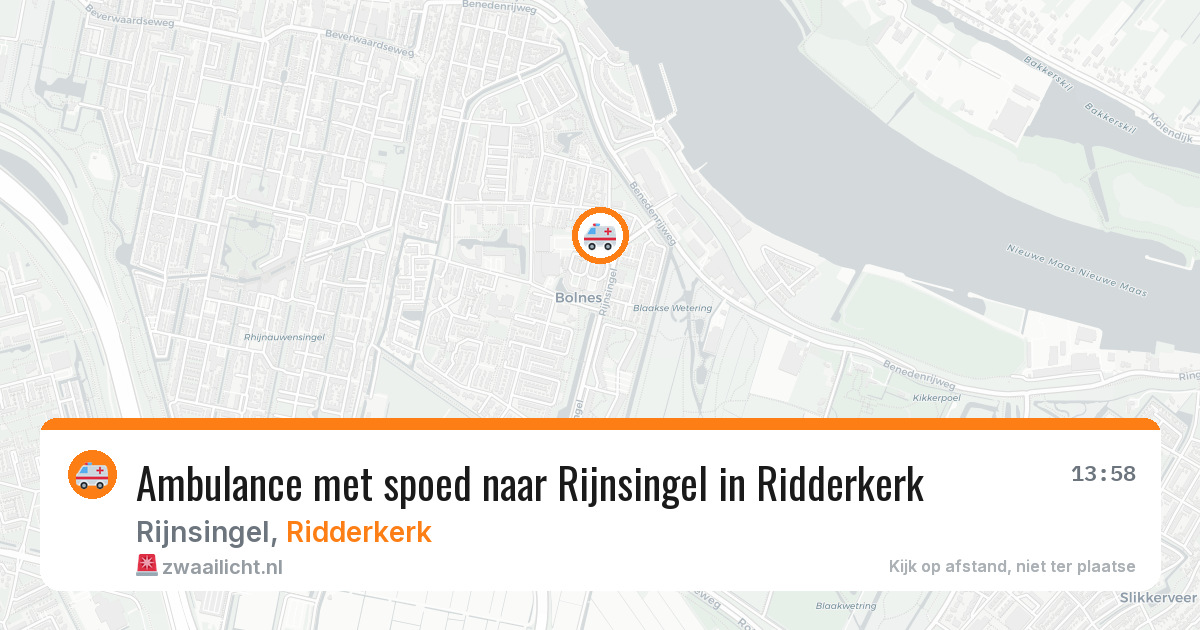 Ambulance met spoed naar Rijnsingel in Ridderkerk — 30 mrt 2026