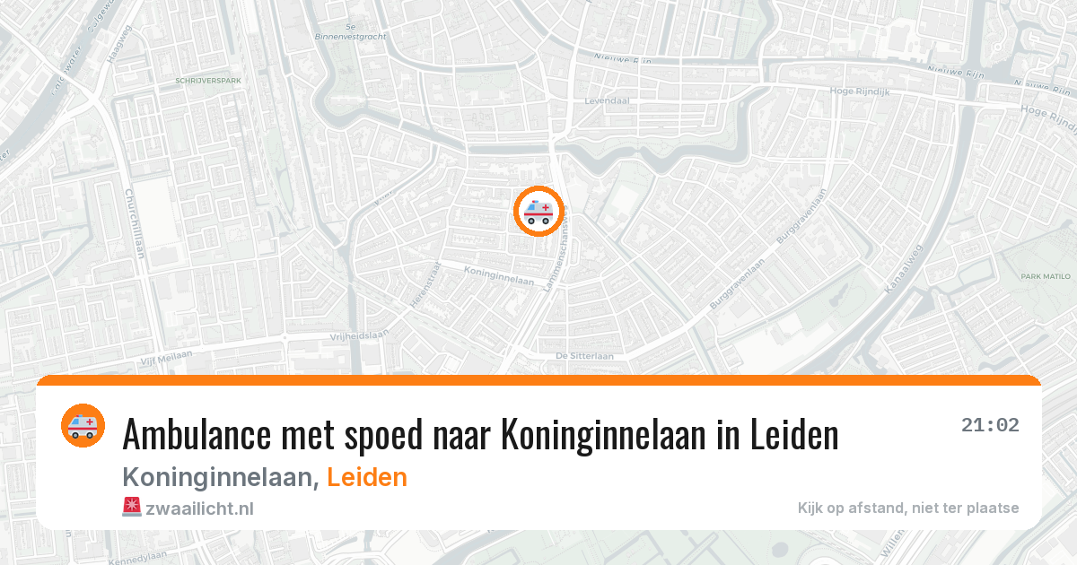 Ambulance met spoed naar Koninginnelaan in Leiden — 6 aug 2026