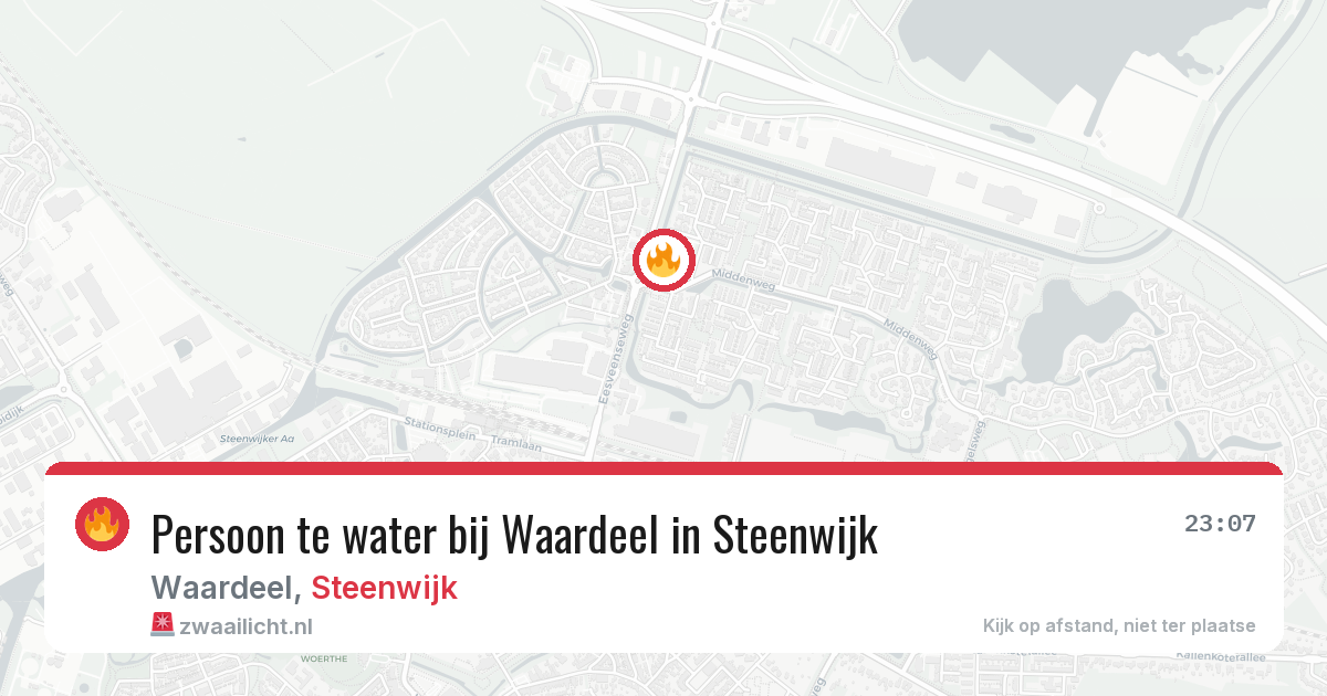 Persoon te water bij Waardeel in Steenwijk — 22 mrt 2026