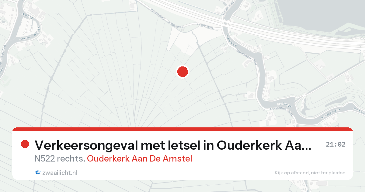 Verkeersongeval met letsel in Ouderkerk Aan De Amstel — 22 aug 2026
