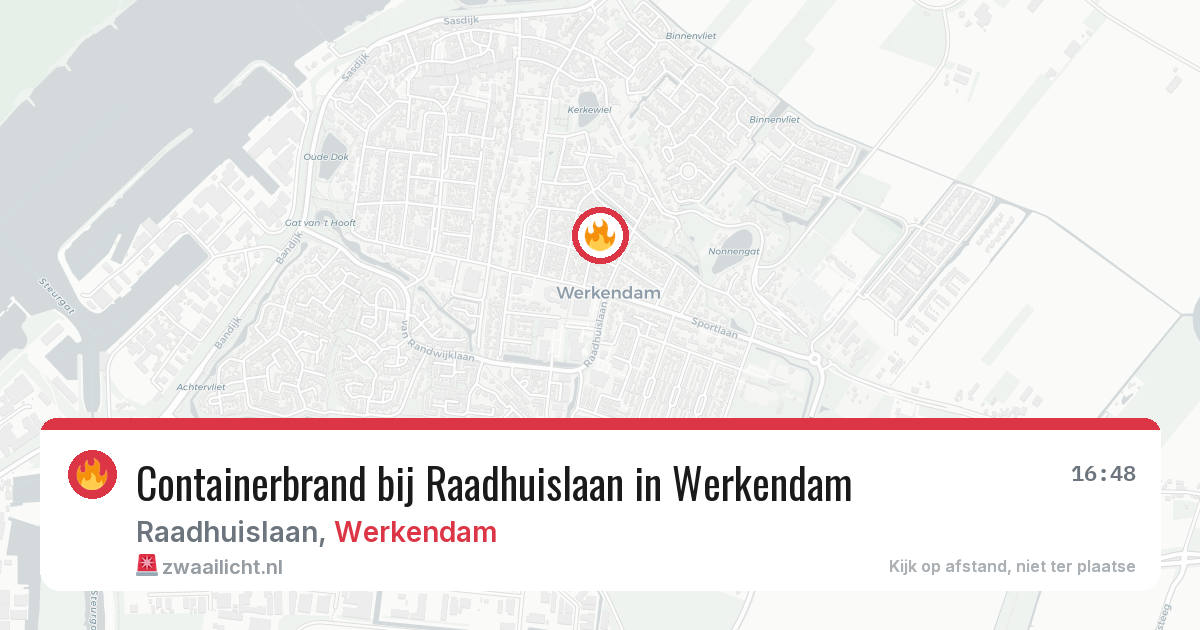 Containerbrand bij Raadhuislaan in Werkendam — 13 jun 2026