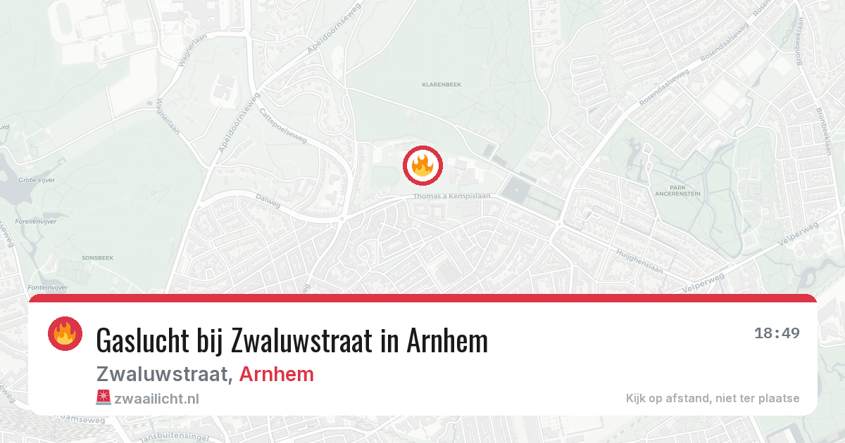 Gaslucht bij Zwaluwstraat in Arnhem — 8 apr 2026