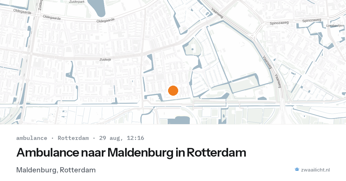Ambulance naar Maldenburg in Rotterdam — 29 aug 2026