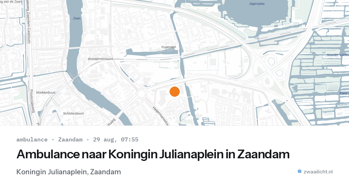 Ambulance naar Koningin Julianaplein in Zaandam — 29 aug 2026