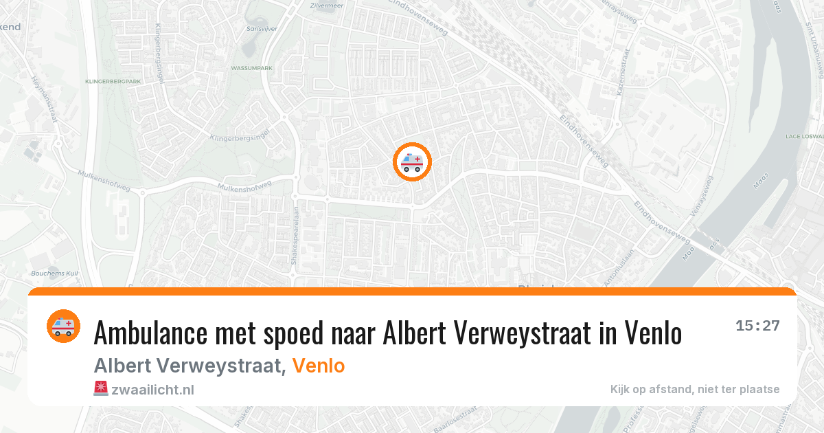Ambulance met spoed naar Albert Verweystraat in Venlo — 6 aug 2026