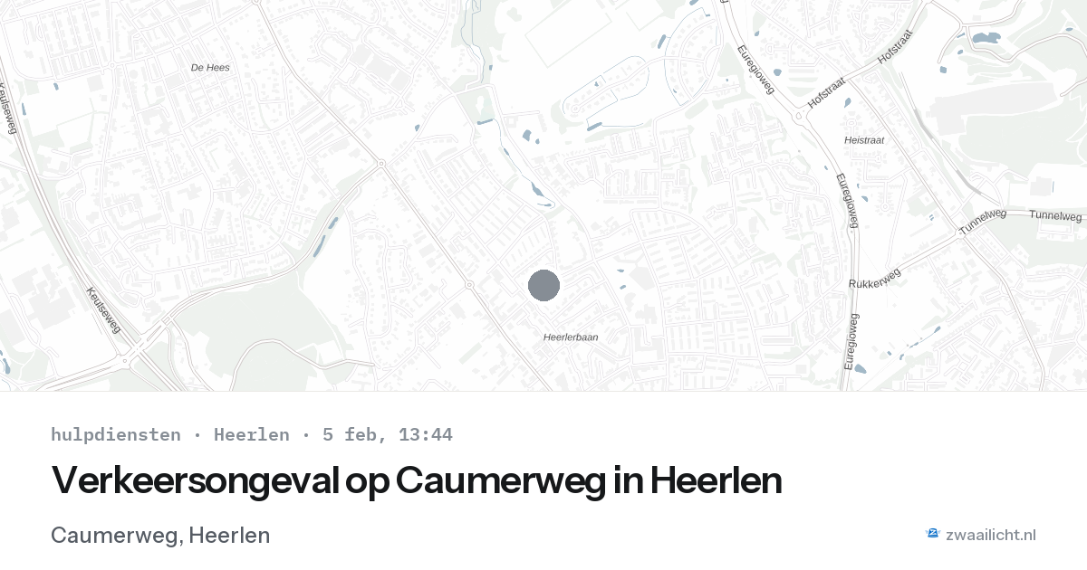 Verkeersongeval op Caumerweg in Heerlen — 5 feb 2026