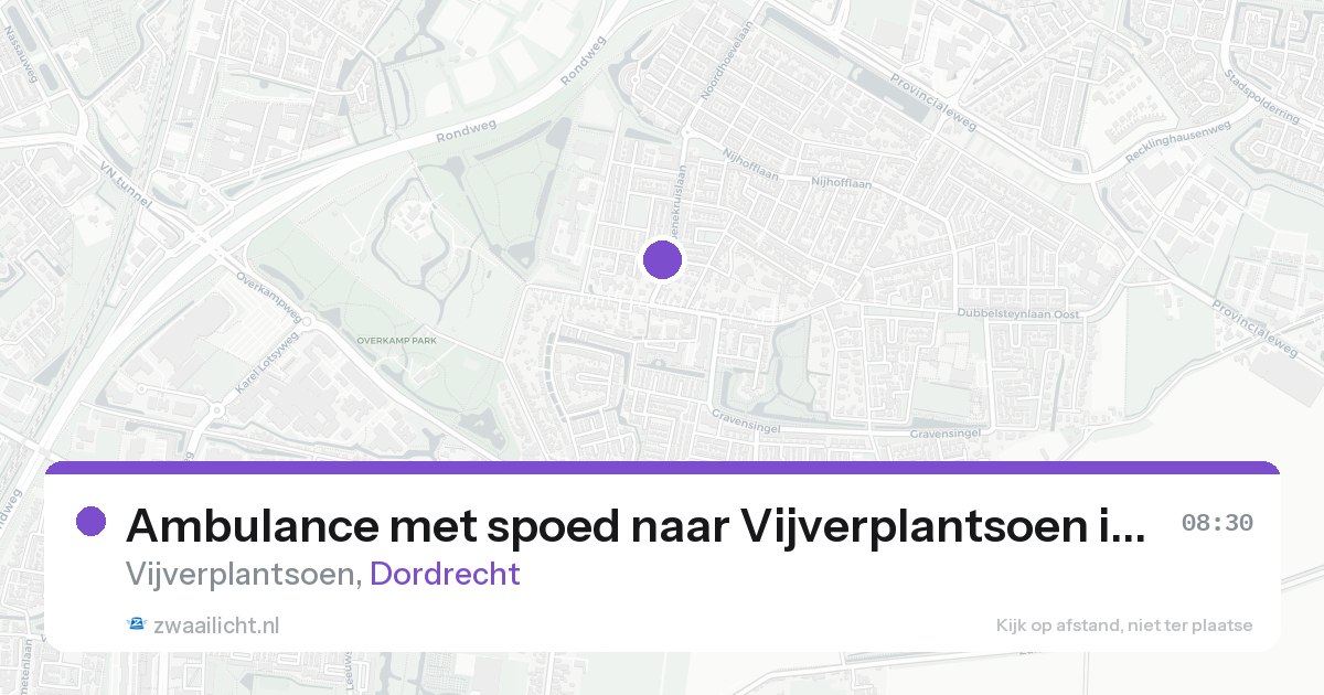 Ambulance met spoed naar Vijverplantsoen in Dordrecht — 21 aug 2026